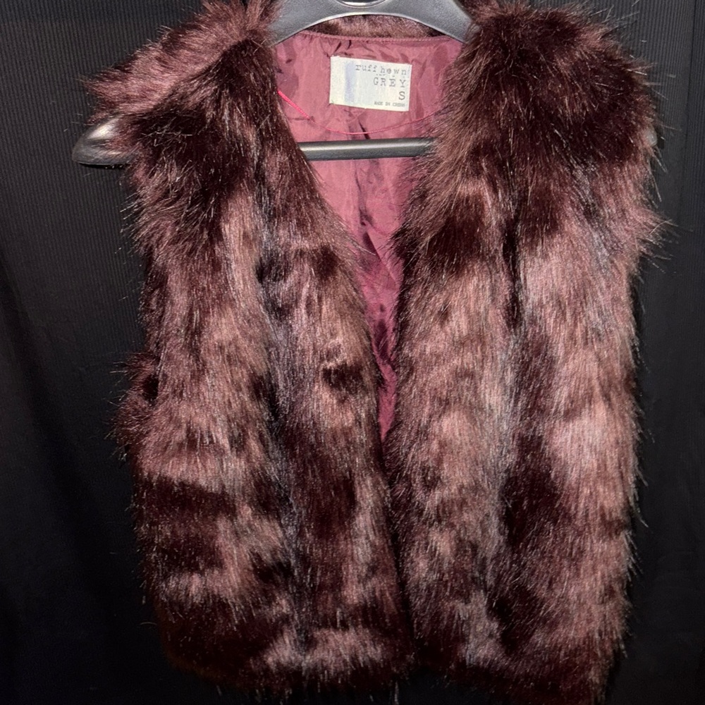 Ruff Hewn Dark Brown Faux Fur Vest